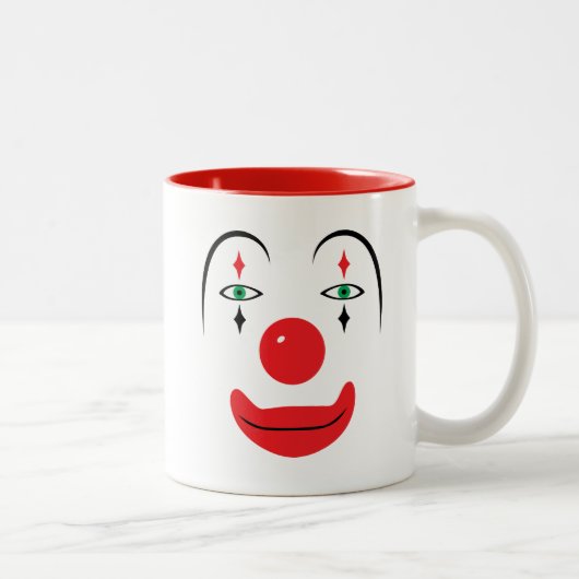 Glückliches Clown-Gesicht Zweifarbige Tasse (Rechts)