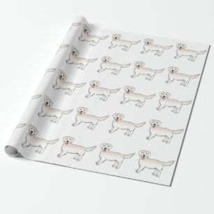 Glückliches Cream Golden Retriever Cartoon-Hund-Mu Geschenkpapier