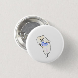 Glückliches Creme Pomeranian Liebhaber-Geschenk Button