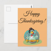 glückliches Dankeschön, Cartoon lustiger Truthahn Postkarte (Vorne/Hinten)