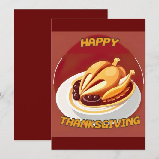 glückliches Dankeschön Einladung (Vorne/Hinten)