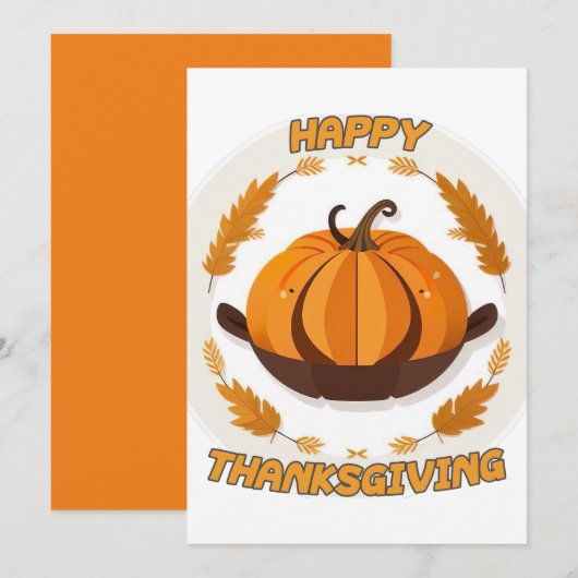 glückliches Dankeschön Einladung (Vorne/Hinten)