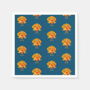 glückliches Dankeschön, Erntedank-Truthahn, Serviette