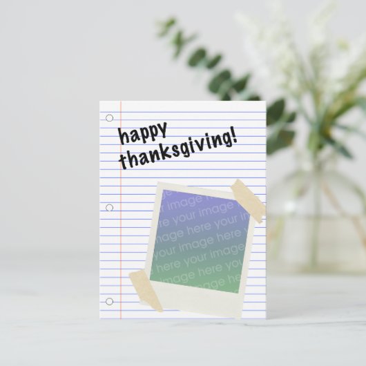 glückliches Dankeschön Feiertagspostkarte (Stehend Vorderseite)