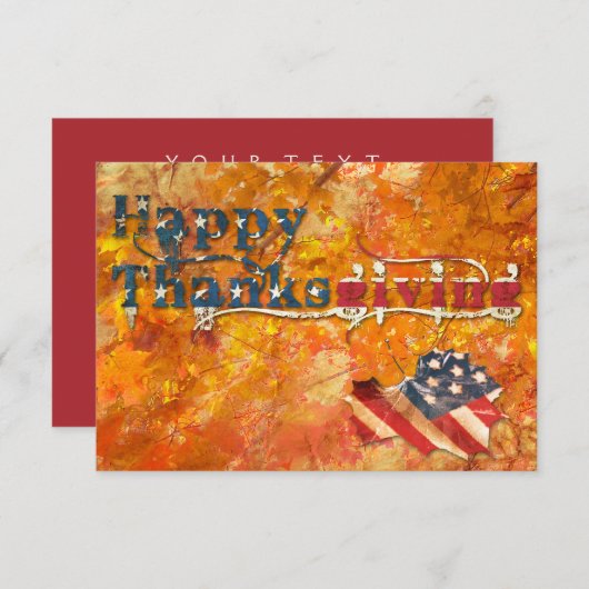 glückliches Dankeschön (Flagge) Einladung (Vorne/Hinten)