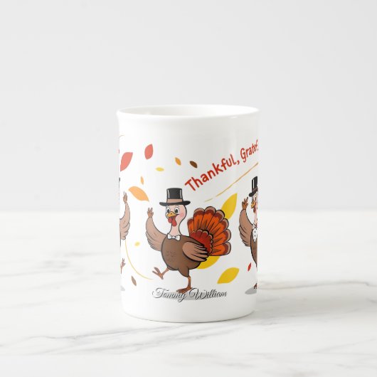 Glückliches Dankeschön mit Danksagungen Porzellantasse (Vorderseite)