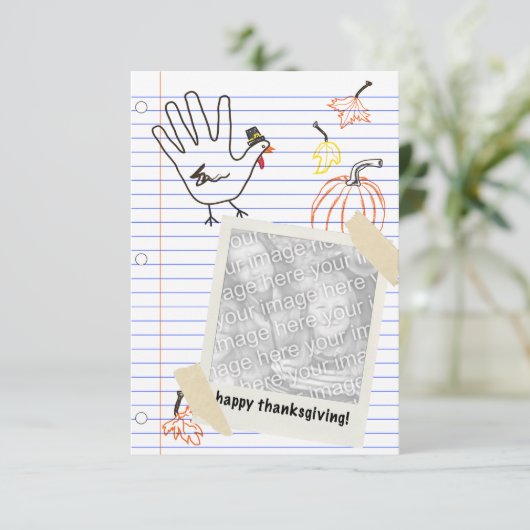 glückliches Dankeschön! Notebook-Skizzen Einladung (Stehend Vorderseite)