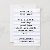 glückliches Dankeschön! Notebook-Skizzen Einladung (Rückseite)