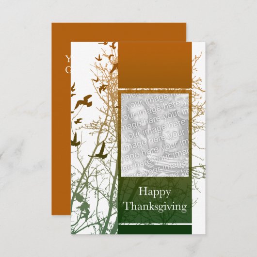 glückliches Dankeschön (silbrig) Einladung (Vorne/Hinten)