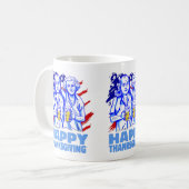 glückliches Dankeschön wasington franklin patrioti Kaffeetasse (Vorderseite Links)