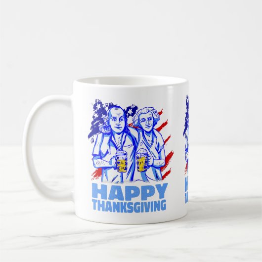 glückliches Dankeschön wasington franklin patrioti Kaffeetasse (Links)