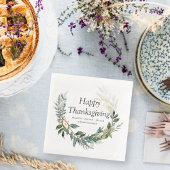 glückliches Danksagerland Rustikaler Foliage Kranz Serviette