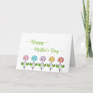 Glückliches ❤️ der Tag der Mutter mit Blumen-Grün Karte
