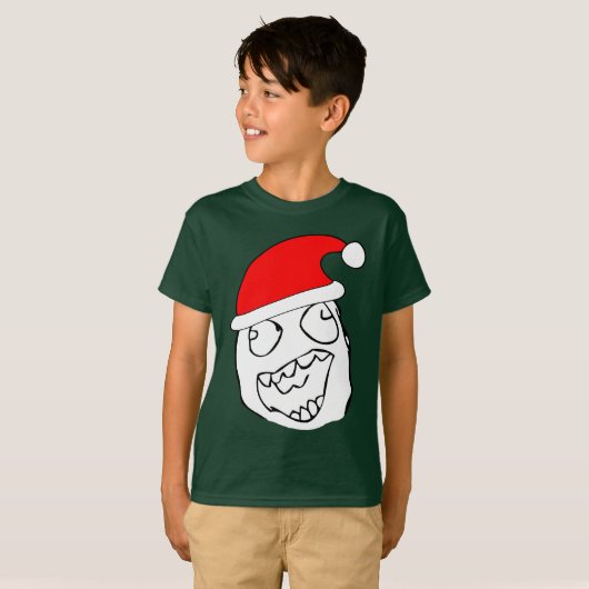 Glückliches Derp Weihnachten Meme T-Shirt (Vorne ganz)