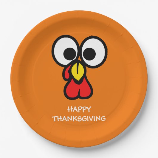 Glückliches die Erntedank-Türkei-Abendessen-Party Pappteller (Vorderseite)
