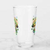 Glückliches Dino St. Patrick’s Day Trinkglas Glas (Links)
