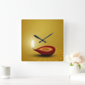 Glückliches Diwali Diya - Wanduhr (Zuhause)