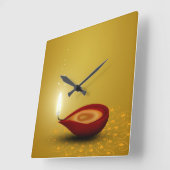 Glückliches Diwali Diya - Wanduhr (Winkel)