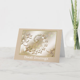 Glückliches Diwali mit Blumenrolle Karte