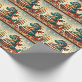 Glückliches Drachenfest Geschenkpapier (Ecke)