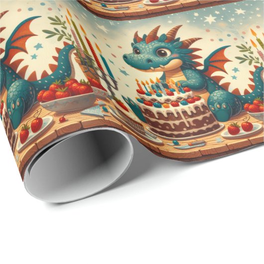 Glückliches Drachenfest Geschenkpapier (Rolleneckpunkt)