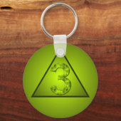 Glückliches Drei-Grüne-Mystische-Zahlendreieck Schlüsselanhänger (Vorderseite)