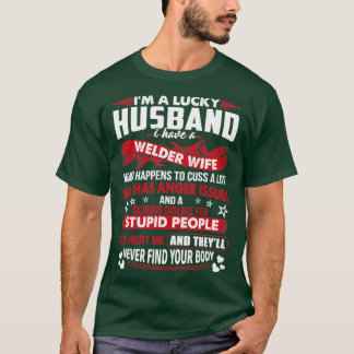 Glückliches Ehemann der Welder Ehefrau Proud Welde T-Shirt