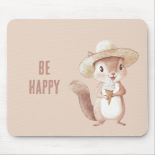 Glückliches Eichhörnchen Eistüte Mousepad