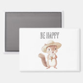 Glückliches Eichhörnchen Eiswaffel Magnet (Vorderseite/Rückseite)