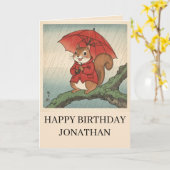 Glückliches Eichhörnchen Matsumoto Hoji Style Gebu Karte (Gelbe Blume)