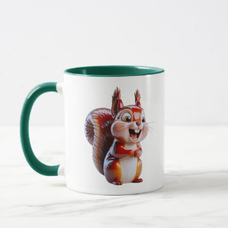 Glückliches Eichhörnchen Süße Cartoon-Illustration Tasse