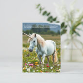 Glückliches Einhorn Postkarte (Stehend Vorderseite)