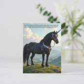 Glückliches Einhorn Postkarte (Stehend Vorderseite)