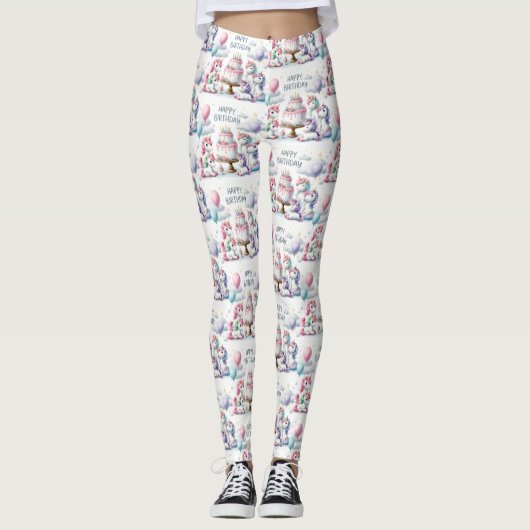 Glückliches Einhorn-Thema Leggings (Vorderseite)