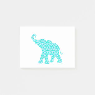 Glückliches Elefant-Kunst-Türkis-Muster modern Post-it Klebezettel