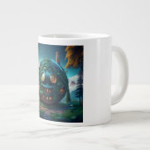 Glückliches Emoji-Haus Jumbo-Tasse (Vorderseite Rechts)