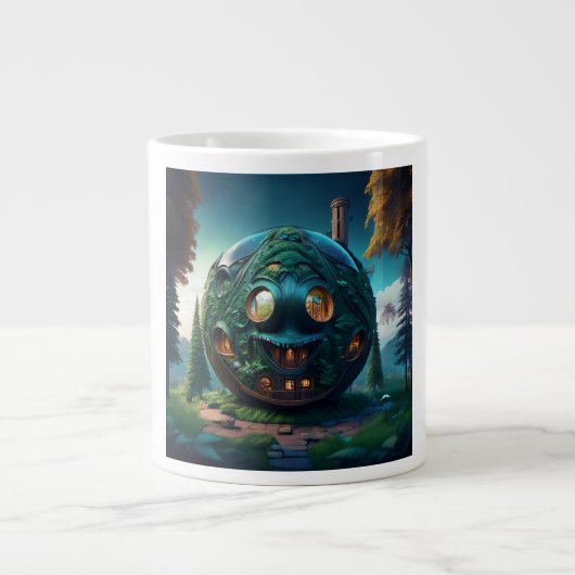 Glückliches Emoji-Haus Jumbo-Tasse (Vorderseite)