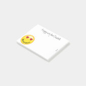 Glückliches emoji personalisierte post-it klebezettel (angewinkelt)