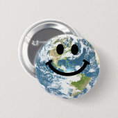 Glückliches Erdgesicht Button (Vorne & Hinten)