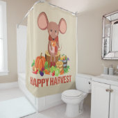 GLÜCKLICHES ERNTE-GEMÜSE UND MAUS DUSCHVORHANG (Beispiel)