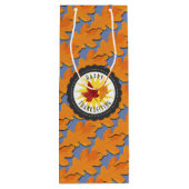 Glückliches Erntedank-Fall-Eichen-Blatt Geschenktüte Für Weinflaschen (Rückseite)