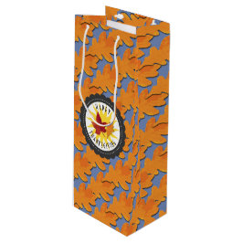 Glückliches Erntedank-Fall-Eichen-Blatt Geschenktüte Für Weinflaschen