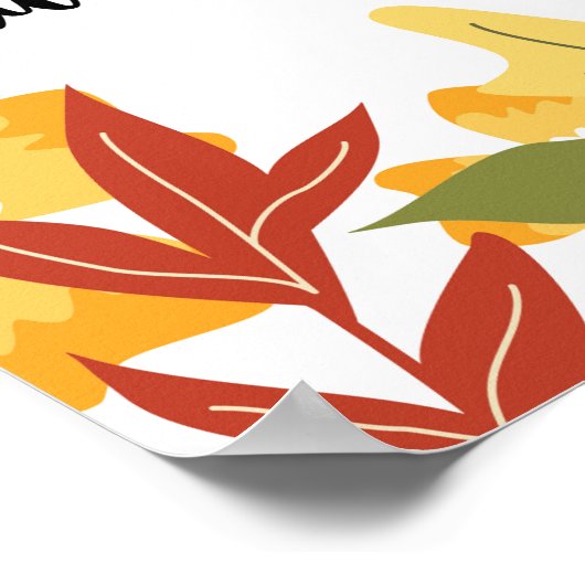 Glückliches Erntedankfest - Blätter - Poster (Ecke)