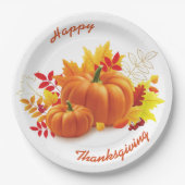 Glückliches Erntedankfest, fallendes Party Pappteller (Vorderseite)