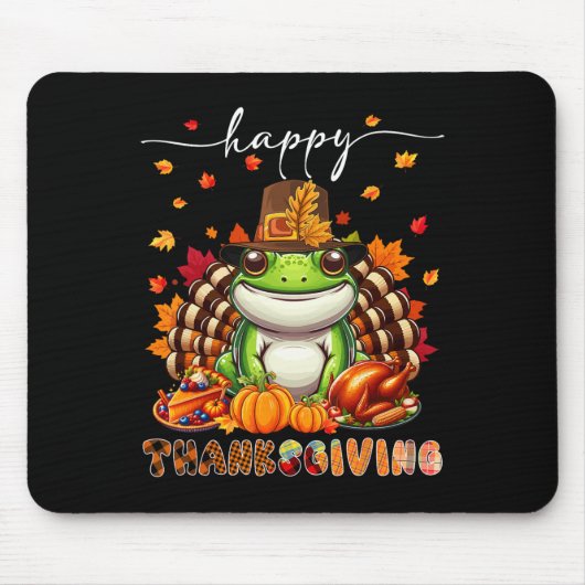 Glückliches Erntedankfest Froschkostüm Truthahn He Mousepad (Vorne)
