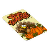 "Glückliches Erntedankfest!" Funny Turkey Magnet (Rechte Seite)