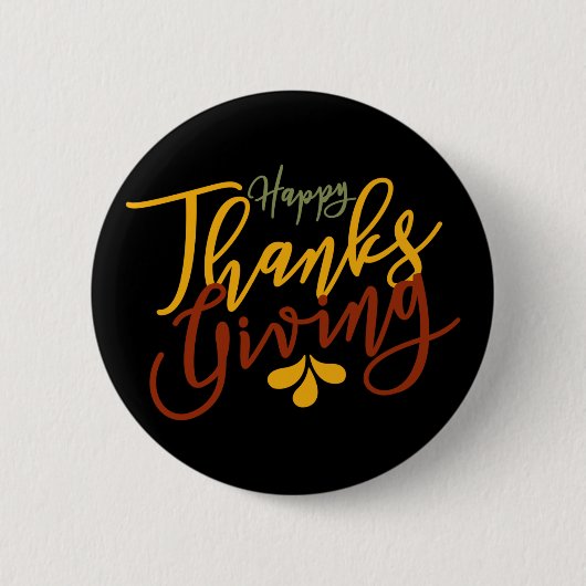 Glückliches Erntedankfest Geschenk Button (Vorderseite)