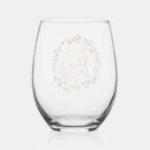 glückliches Erntedankfest Herbst Herbstleaves Wrea Weinglas Ohne Stiel (Rückseite)