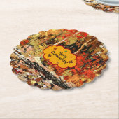 Glückliches Erntedankfest, Herbstfarben der Tasse Untersetzer (angewinkelt)