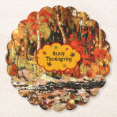 Glückliches Erntedankfest, Herbstfarben der Tasse Untersetzer (Vorderseite)